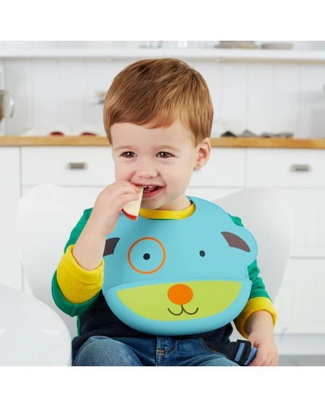 Skip Hop Zoo Fold & Go Silicone Bib-Dog 2 Skip Hop Zoo Fold & Go Silicone Bib-Dog - Image 2