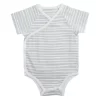 Aden & Anais Short Sleeve Kimono Body Suit - Grey Stripe (0-3m)