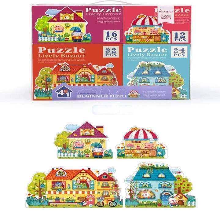 Mideer Beginner 4 In 1 Puzzle - Lively Bazaar 3+ 2 Mideer Beginner 4 In 1 Puzzle - Lively Bazaar 3+ - Image 2