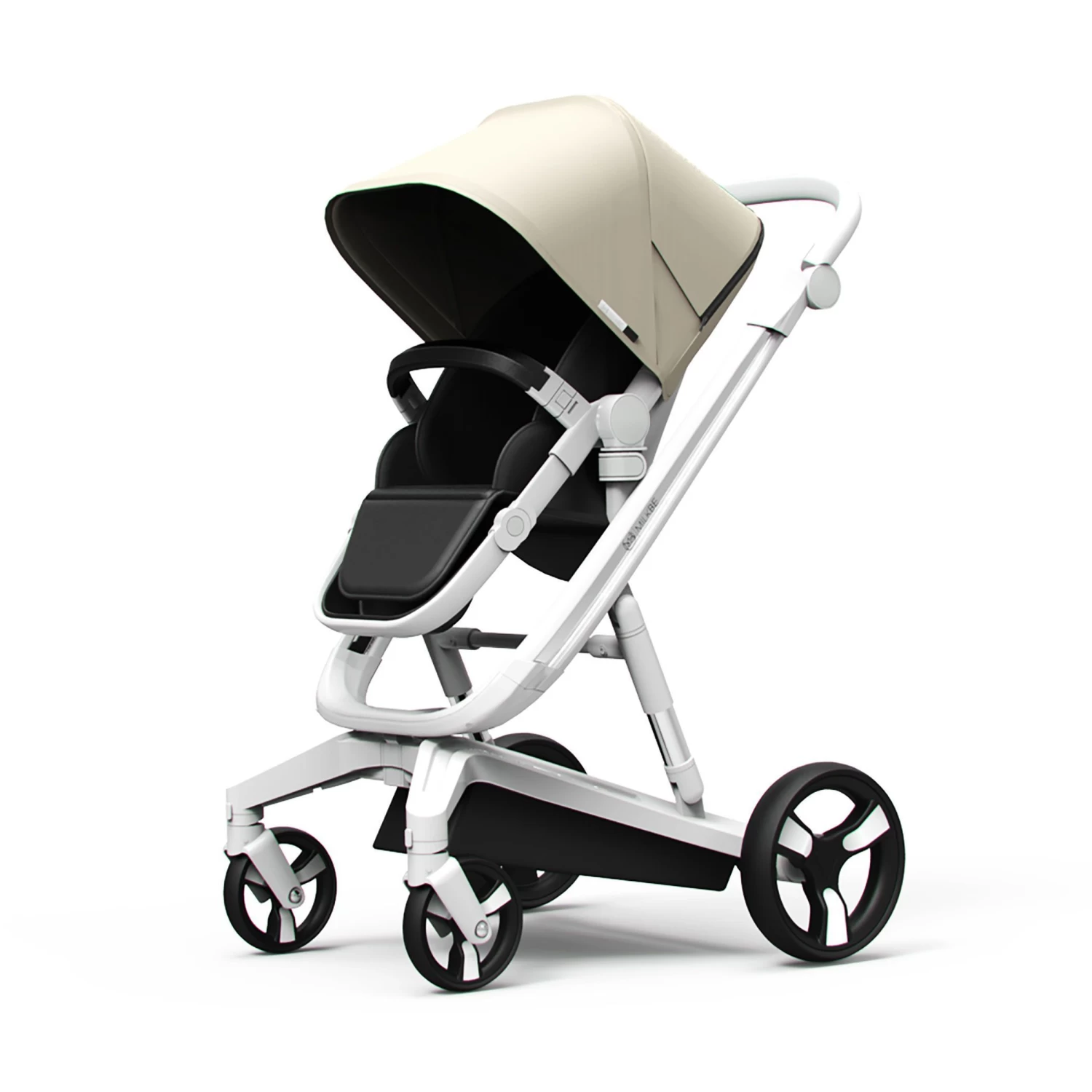 Milkbe Lullaby Auto Braking Stroller - Beige 1 Milkbe Lullaby Auto Braking Stroller - Beige