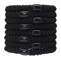 L.Erickson Grab & Go Ponytail Holders Set Of Eight - Black
