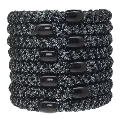 L.Erickson Grab & Go Ponytail Holders Set Of Eight - Graphite Metallic