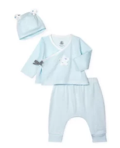 Petit Bateau Ensemble Sleepsuit 4 Pieces Gift Set Blue -Bedding Baby Store 96320008