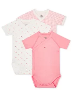 Petit Bateau Organic 3 Bodies Girls Naissance Short Sleeves -Bedding Baby Store 9685741122eeee