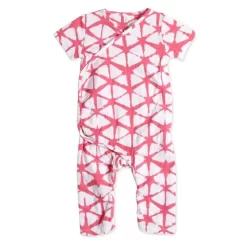 Aden & Anais Short Sleeve Kimono One-Piece - Cubic Berry Shibori (0-3m)