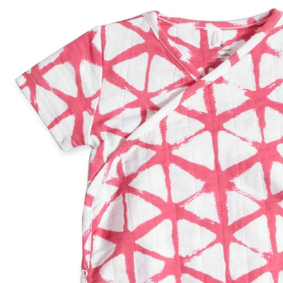 Aden & Anais Short Sleeve Kimono One-Piece - Cubic Berry Shibori (0-3m) 2 Aden & Anais Short Sleeve Kimono One-Piece - Cubic Berry Shibori (0-3m) - Image 2