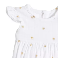 Bedding Baby Store -Bedding Baby Store aa1072 wdgg 03f 2 flutter sleeve yoke dress gold dot 3