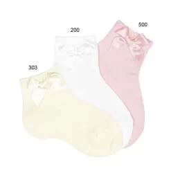 Condor Ceremony Short Socks With Matching Bow Cava 303 (Beige)