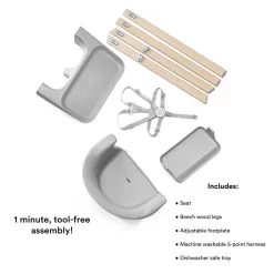 Stokke CLIKK High Chair - Cloud Grey -Bedding Baby Store clikk contents 3 scaled