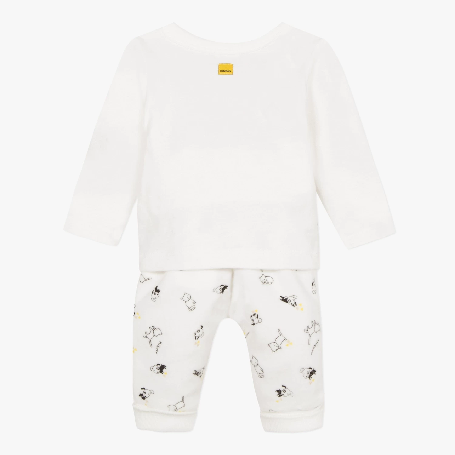 Catimini Cat Graphic T-shirt And Velvet Printed Joggers Set Raining Cats & Dogs 3 Catimini Cat Graphic T-shirt And Velvet Printed Joggers Set Raining Cats & Dogs - Image 3