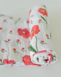 Little Unicorn Organic Cotton Muslin Swaddle Single Summer Poppy -Bedding Baby Store dsc 1657 1024x1024