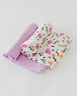Little Unicorn Organic Cotton Muslin Swaddle 2 Pack Berry & Bloom