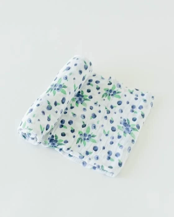 Little Unicorn Cotton Muslin Swaddle Single Blueberry 1 Little Unicorn Cotton Muslin Swaddle Single Blueberry
