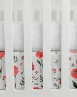 Little Unicorn Cotton Muslin Crib Skirt Summer Poppy