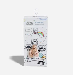 Rookie Humans Organic Crib Sheet - Party In My Crib -Bedding Baby Store elisa002 packaging front gray 2000x2000