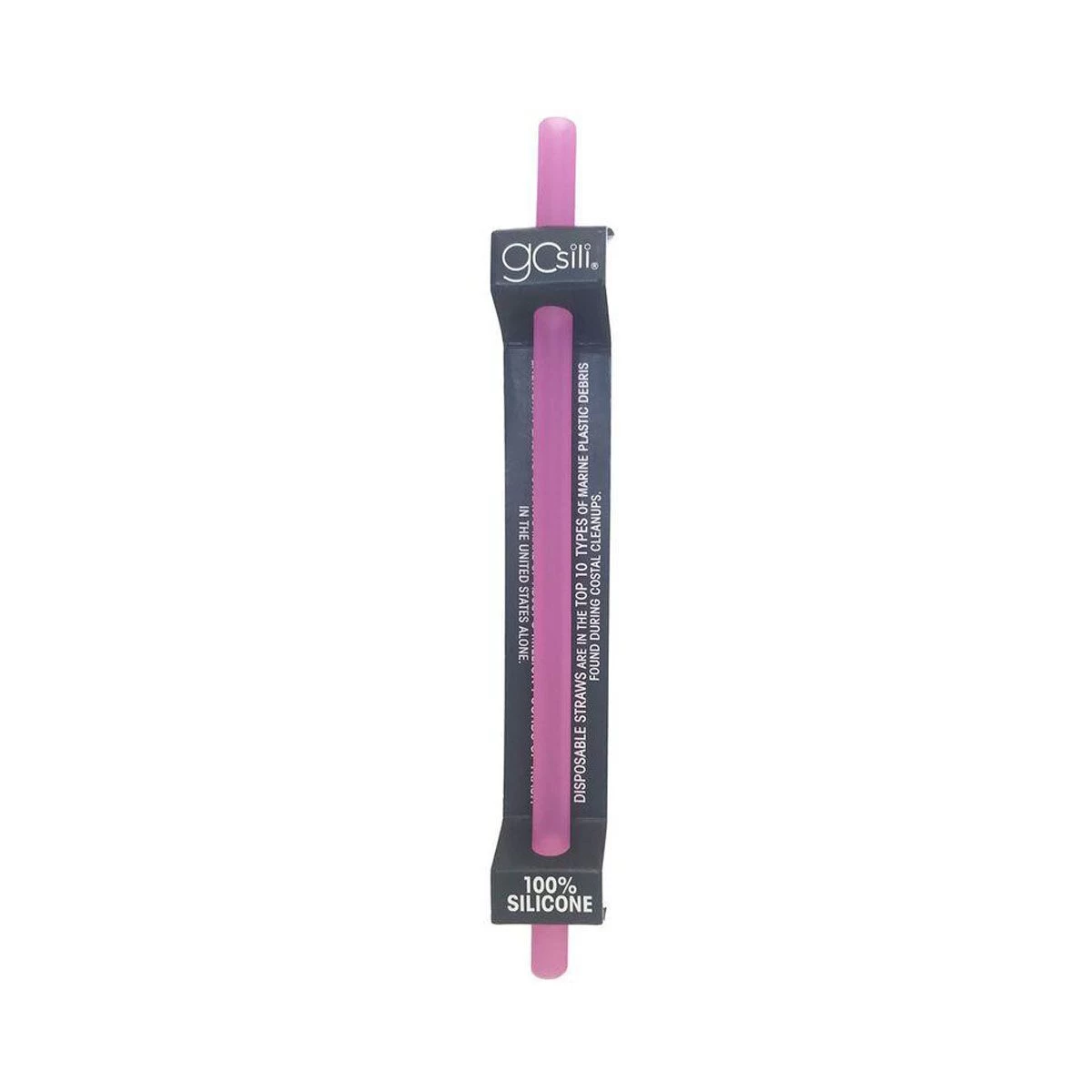 Silikids Single Reusable Straw - Pink 1 Silikids Single Reusable Straw - Pink