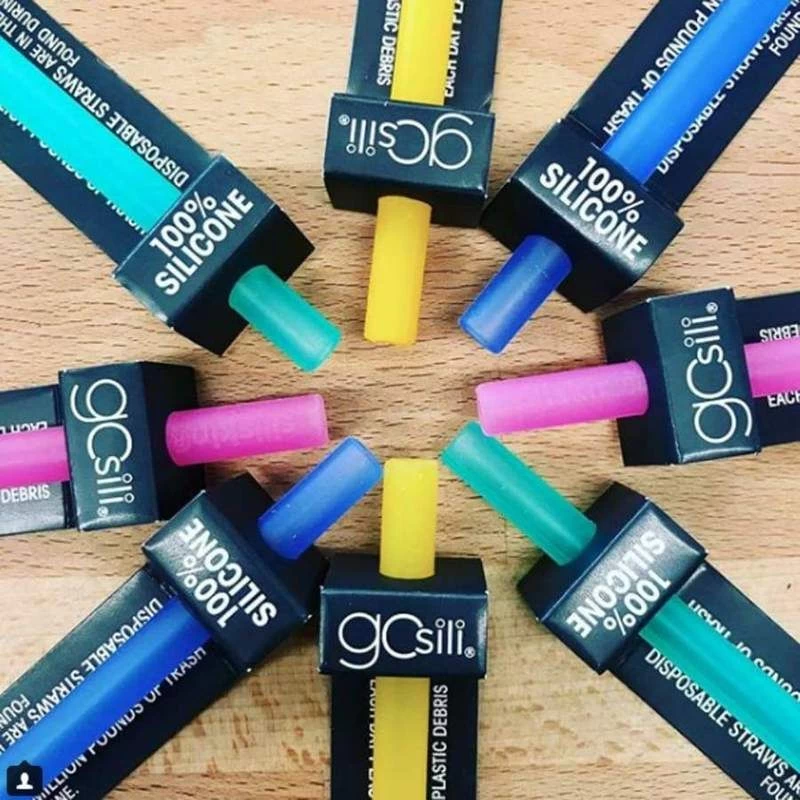 Silikids Single Reusable Straw - Pink 2 Silikids Single Reusable Straw - Pink - Image 2