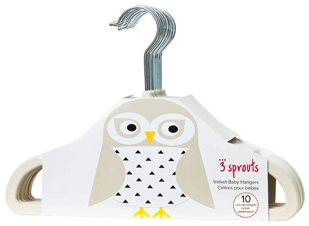 3 Sprouts Hangers (set Of 10) Owl 1 3 Sprouts Hangers (set Of 10) Owl
