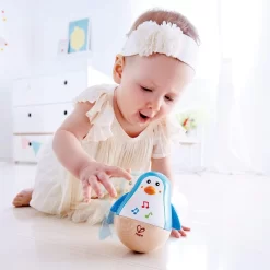 Hape Penguin Musical Wobbler 6m+ -Bedding Baby Store hape penguin musical wobbler 6m 2