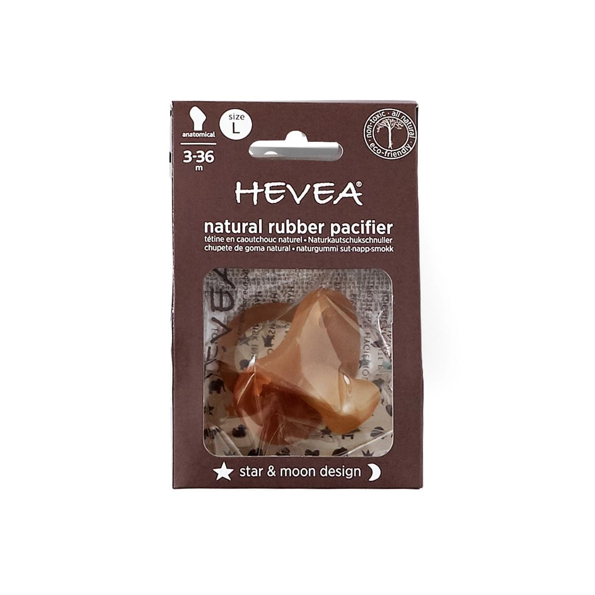 Hevea Pacifier Large Star & Moon 3-36 Months 2 Hevea Pacifier Large Star & Moon 3-36 Months - Image 2