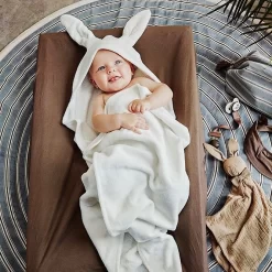 Elodie Details Hooded Towel - Vanilla White Bunny -Bedding Baby Store hooded towel vanilla white bunny elodie details ss20 lifestyle 2 web