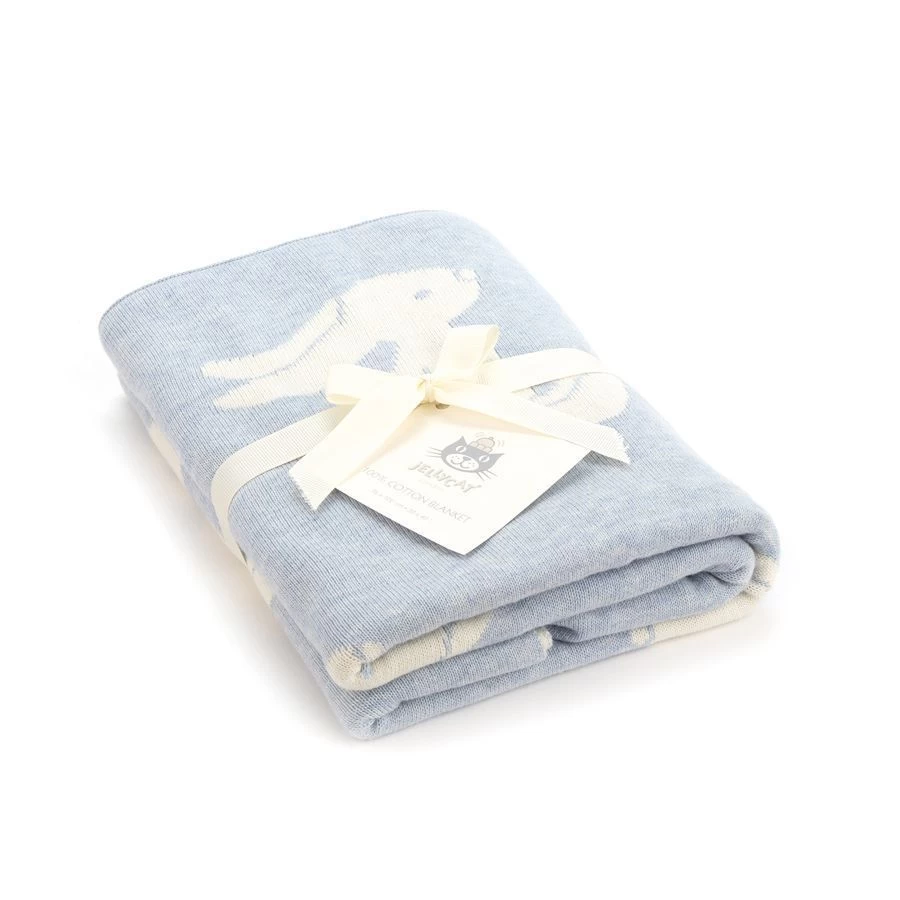 Jellycat Bashful Blue Bunny Blanket 1 Jellycat Bashful Blue Bunny Blanket