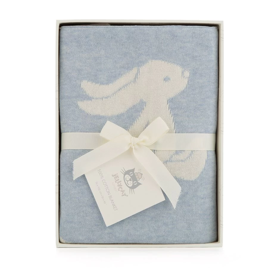 Jellycat Bashful Blue Bunny Blanket 4 Jellycat Bashful Blue Bunny Blanket - Image 4