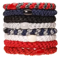 L.Erickson Grab & Go Ponytail Holders Set Of Eight - Nautical