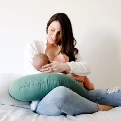 Snuggle Me Organic Feeding + Support Pillow - Moss -Bedding Baby Store moss 3
