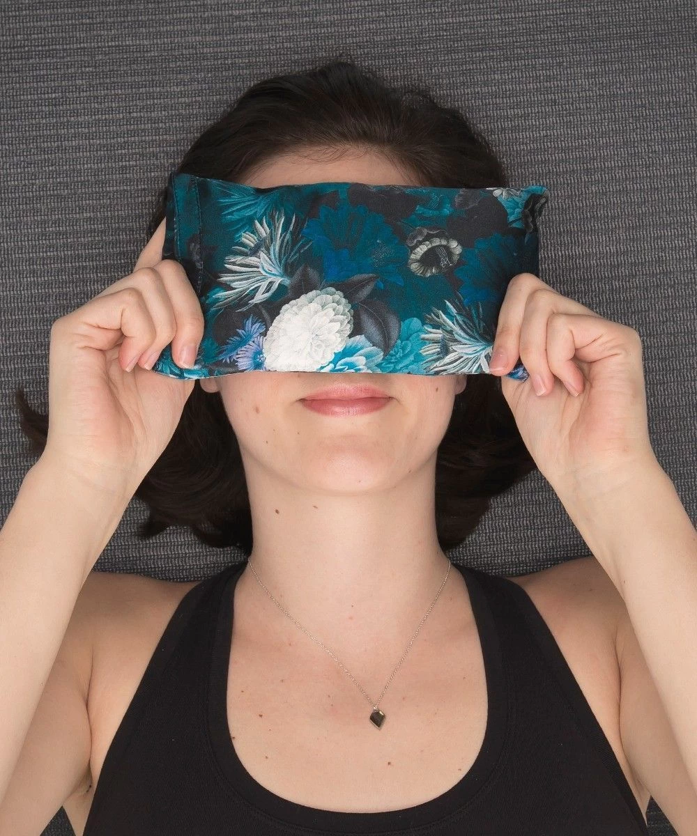 HalfMoon Silk Eye Pillow Limited Edition - Pacific Night Bloom 3 HalfMoon Silk Eye Pillow Limited Edition - Pacific Night Bloom - Image 3