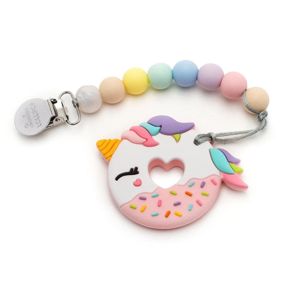 Loulou Lollipop Pink Unicorn Donut Teether Cotton Candy 1 Loulou Lollipop Pink Unicorn Donut Teether Cotton Candy
