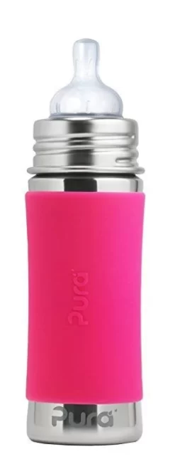 Pura Infant Bottle With Pink Sleeve 325ml 3+ Months