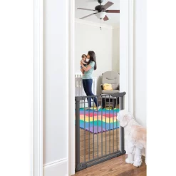Qdos Auto Close SafeGate With Extensions - Slate 5 Qdos Auto Close SafeGate With Extensions - Slate -Bedding Baby Store qdos auto close safegate with extensions slate 3