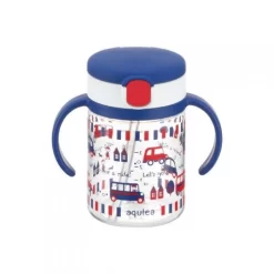 Richell Aqulea Clear Straw Bottle Mug 200ml - Navy Blue