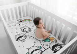 Rookie Humans Organic Crib Sheet - Party In My Crib -Bedding Baby Store rookie4 1 of 1 2000x2000