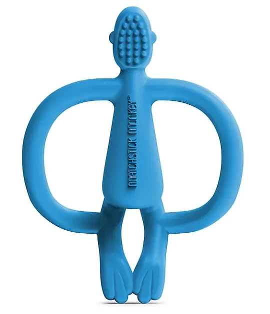 Matchstick Monkey Monkey Silicone Teether With BioCote In Blue 2 Matchstick Monkey Monkey Silicone Teether With BioCote In Blue - Image 2
