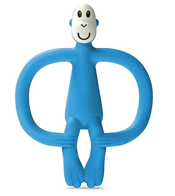 Matchstick Monkey Monkey Silicone Teether With BioCote In Blue 1 Matchstick Monkey Monkey Silicone Teether With BioCote In Blue