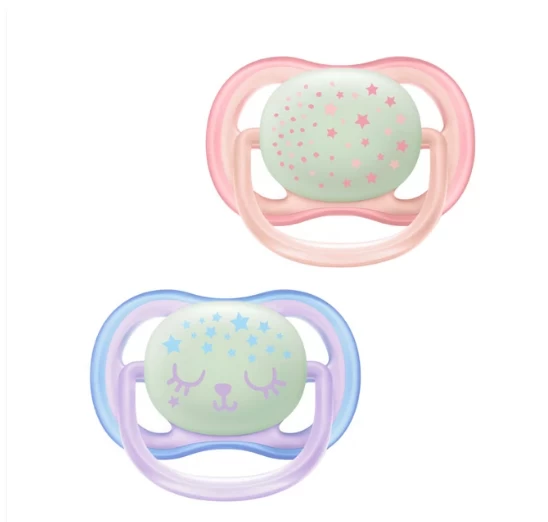 Philips AVENT Ultra Air Pacifier Nightime Pink And Purple 2 Pack