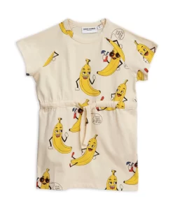 Mini Rodini Banana Aop Dress - Off White