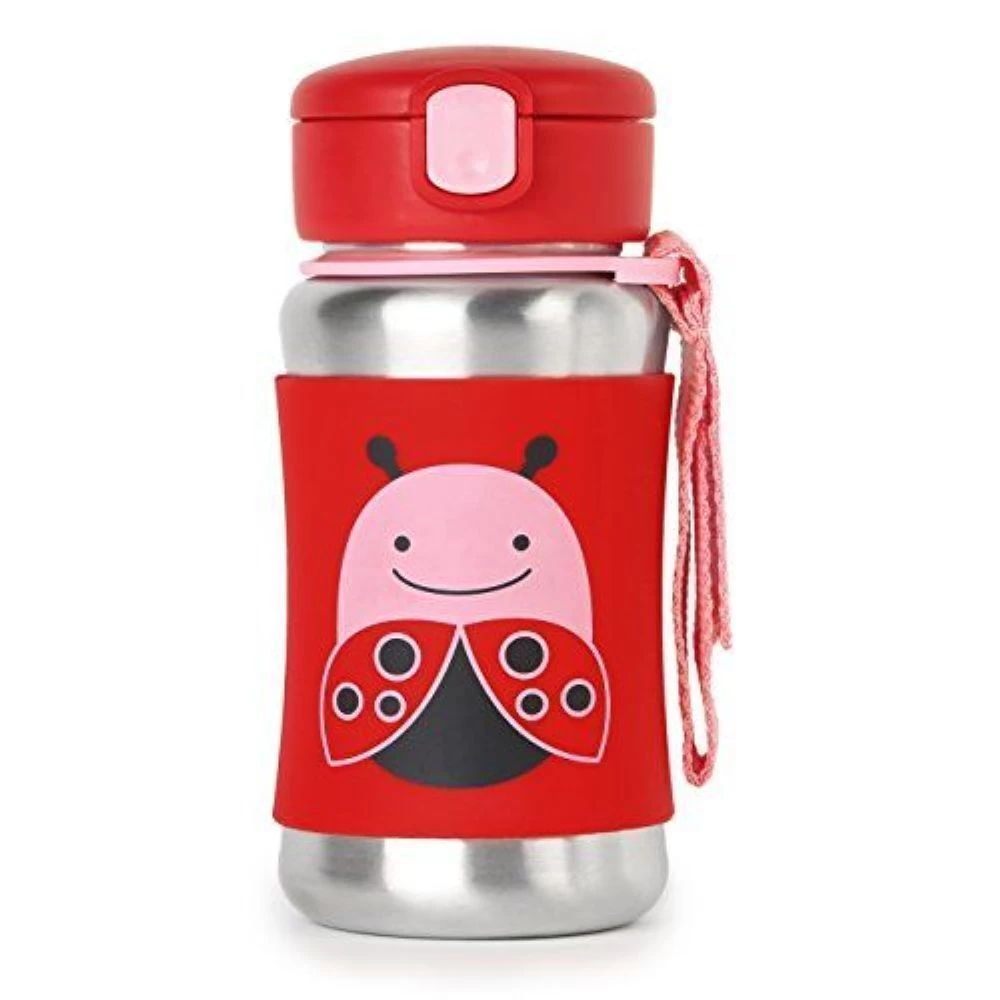 Skip Hop Zoo Stainless Steel Straw Bottle - Ladybug 12 Oz. 1 Skip Hop Zoo Stainless Steel Straw Bottle - Ladybug 12 Oz.