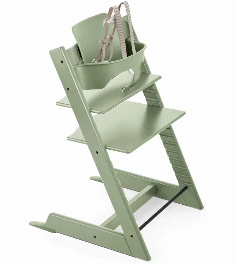 Stokke Tripp Trapp High Chair With Baby Set - Moss Green 1 Stokke Tripp Trapp High Chair With Baby Set - Moss Green