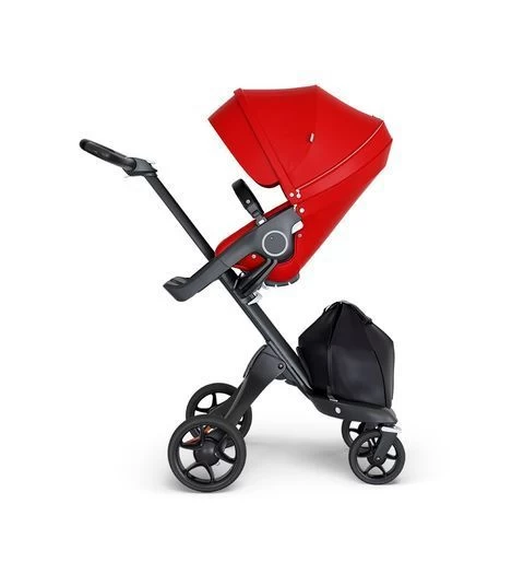 Stokke Xplory Stroller In Red With Black Frame And Black Handle V6