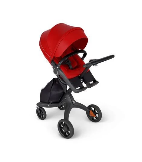 Stokke Xplory Stroller In Red With Black Frame And Black Handle V6 - Image 3
