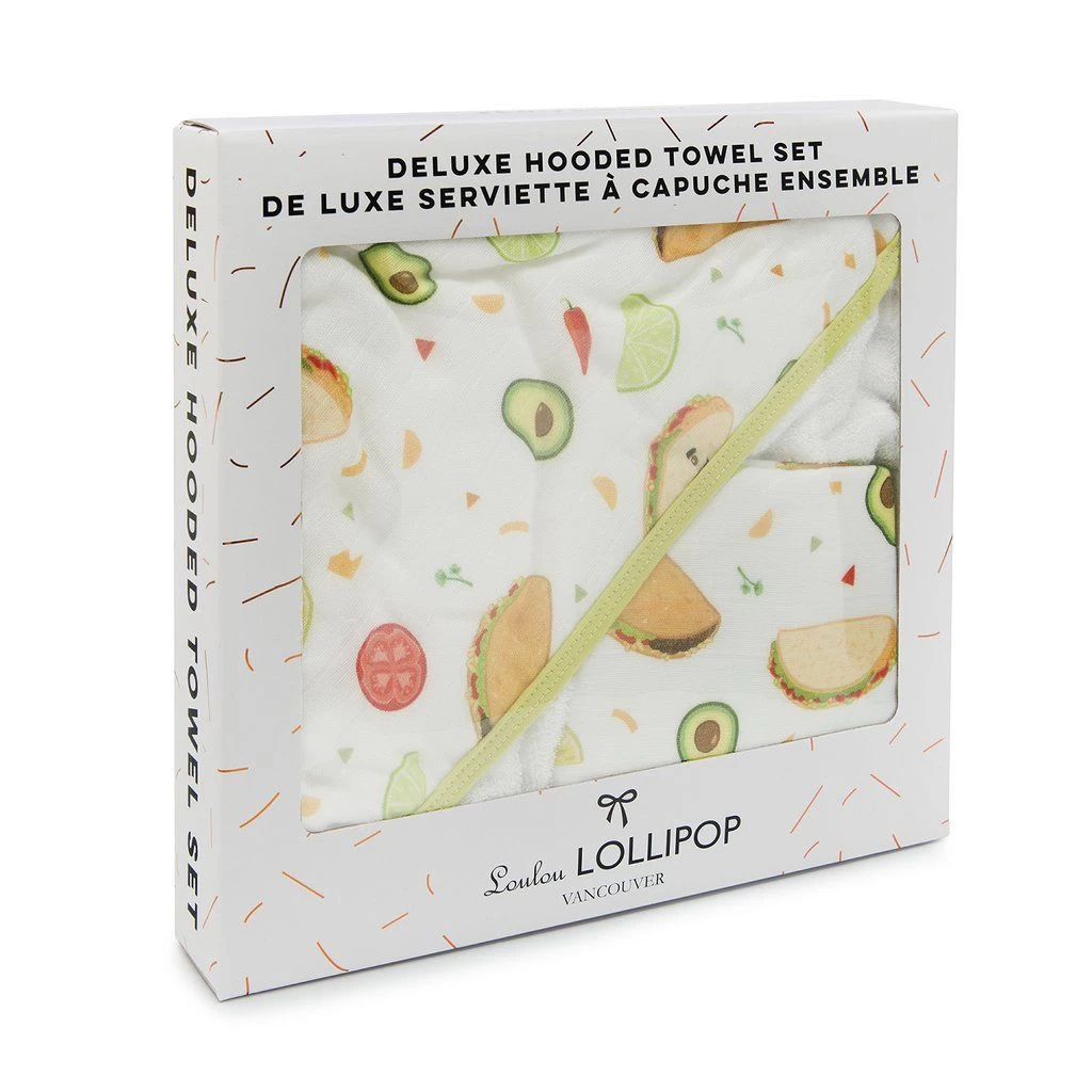 Loulou Lollipop Deluxe Hooded Towel Set - Tacos 3 Loulou Lollipop Deluxe Hooded Towel Set - Tacos - Image 3