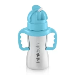 Thinkbaby Stainless Straw Bottle Blue 9oz 260ml