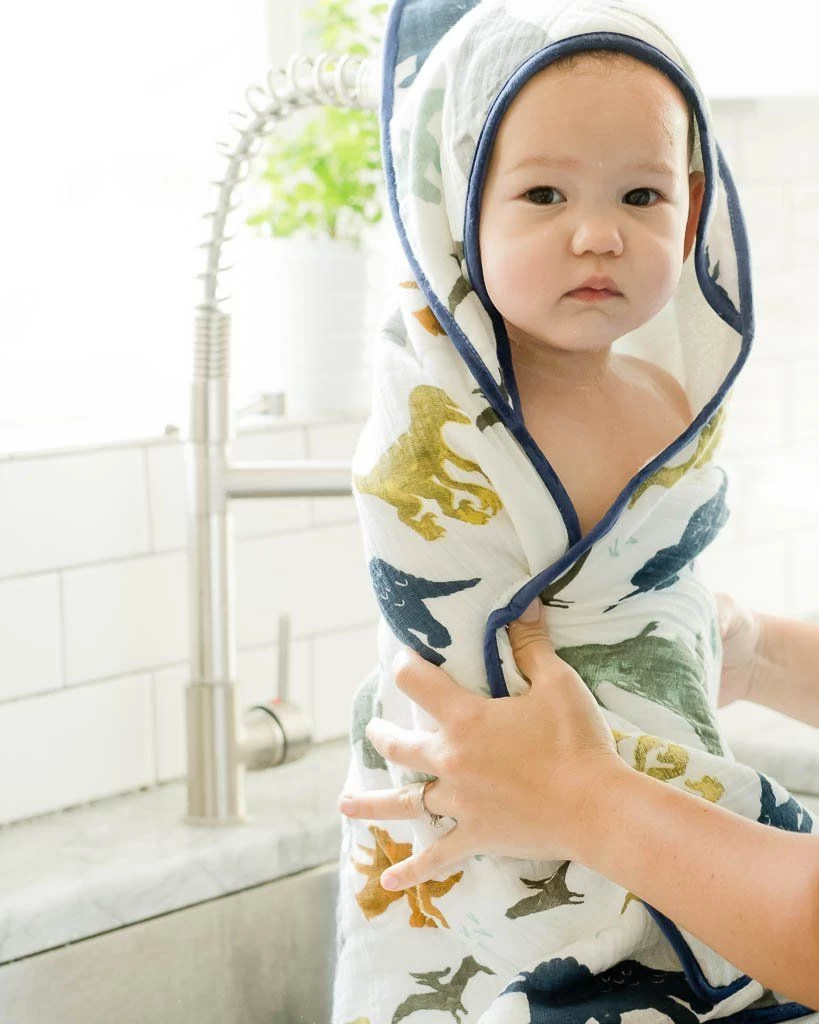 Little Unicorn Cotton Hooded Towel & Wash Cloth Dino Friends 4 Little Unicorn Cotton Hooded Towel & Wash Cloth Dino Friends - Image 4