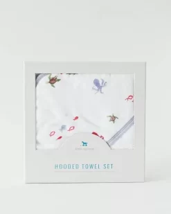 Little Unicorn Cotton Hooded Towel & Wash Cloth Mermaid -Bedding Baby Store uh0016 little unicorn cotton hooded towel mermaid lu 2 1024x1024