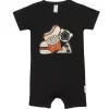 HuxBaby Gold Food Short Romper Black 3-6M
