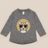 HuxBaby Leopard Top Charcoal Slub 3 Years