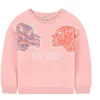 Kenzo Kids Girls Pink Cotton Sweatshirt - 6A